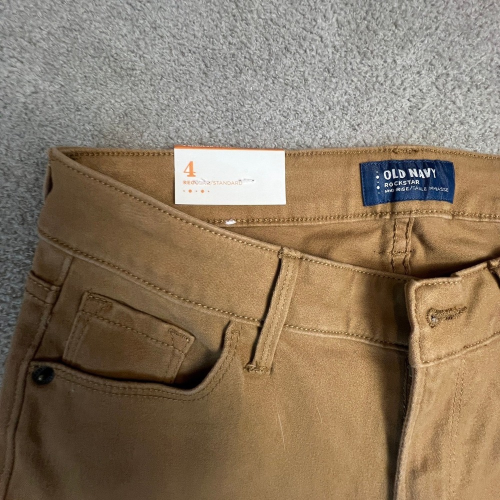 Rockstar Super Skinny Jeans‎ Size 4R Mid Rise Brown Tan Old Navy - Picture 3 of 14